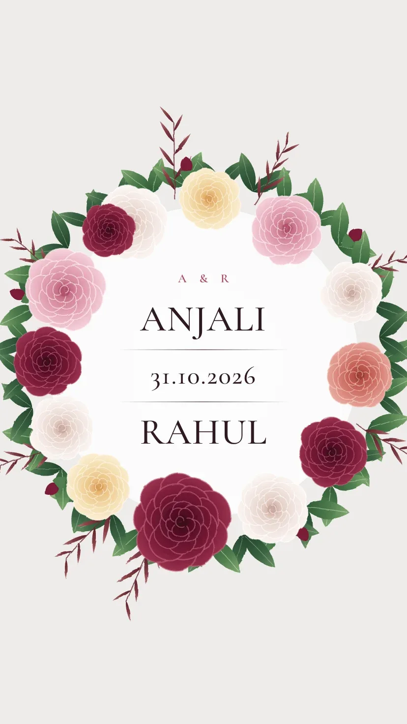 Burgundy Rose invitation template