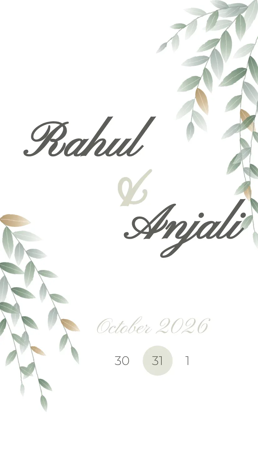 Eucalyptus Minimal invitation template