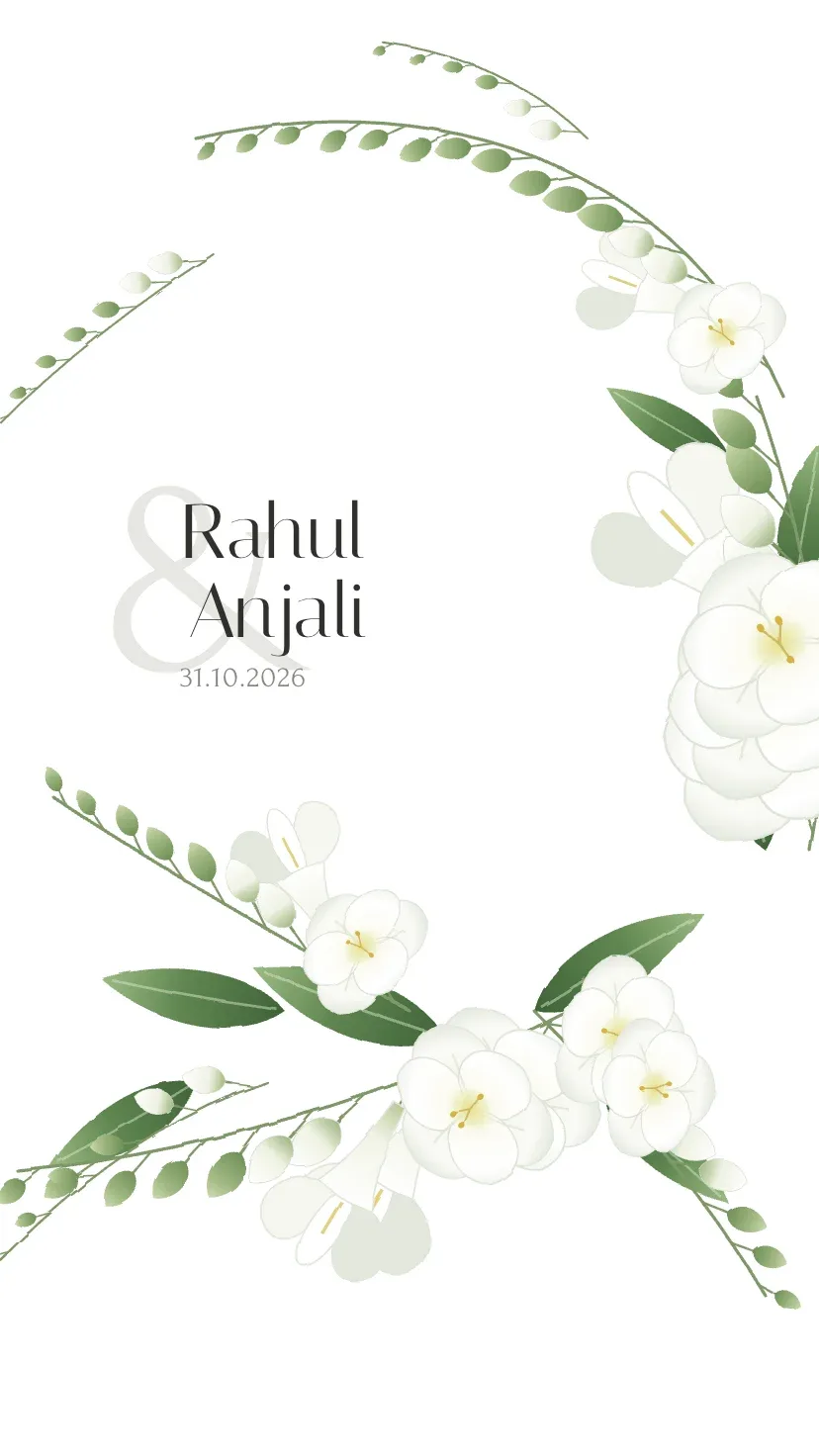 Sage Freesia invitation template
